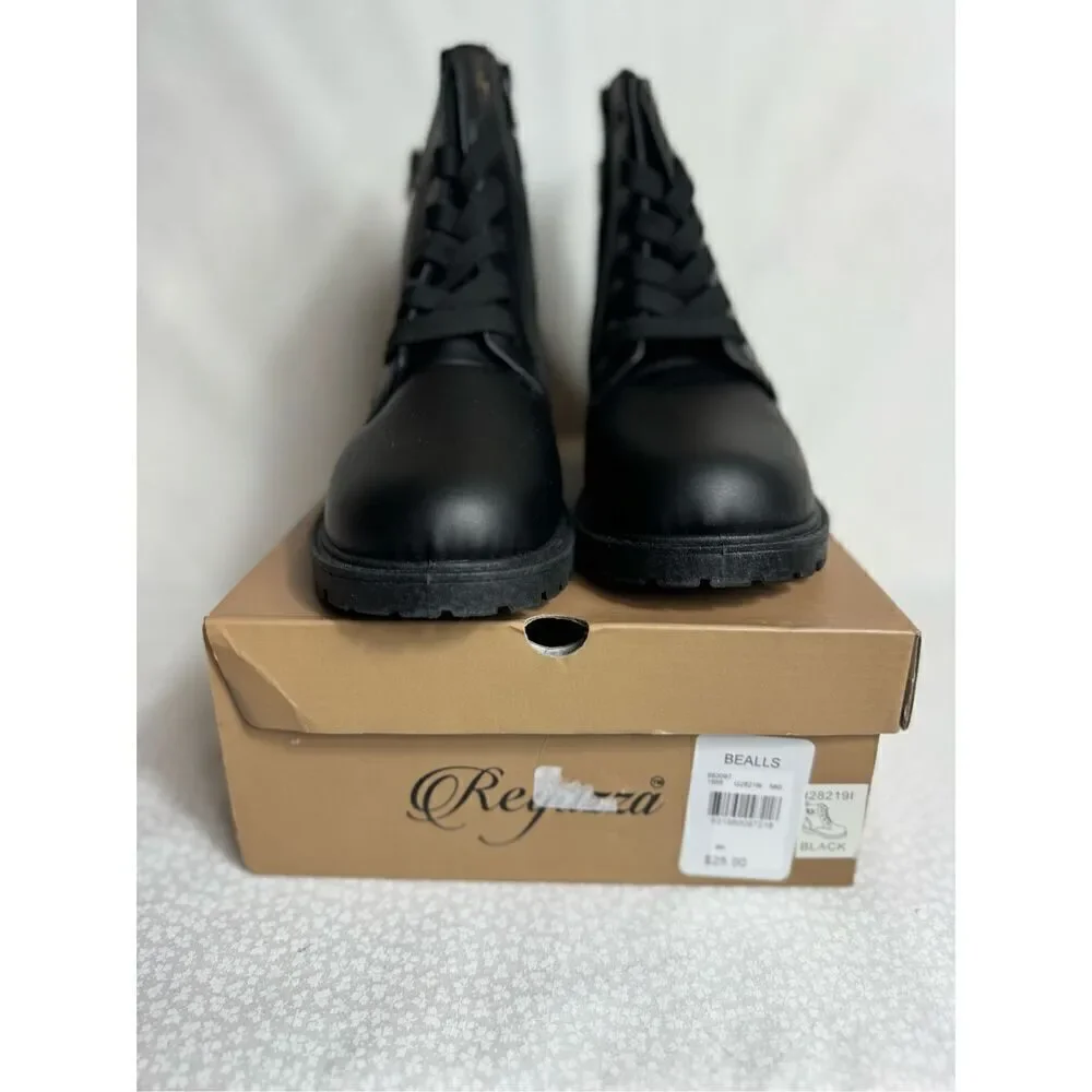 REGAZZA GIRLS BOOTS SIZE 4 LACE UP COMBAT Boots in BLACK